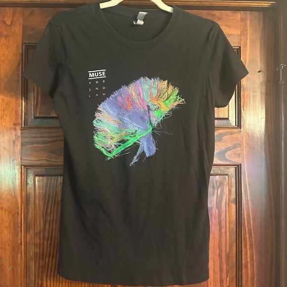 Muse Concert Black Tee with Vibrant Brain Design - Picture 1 of 2